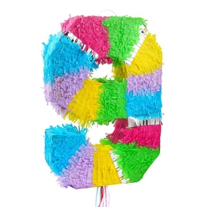 Piniata cyfra „9” pastelowa 50 cm