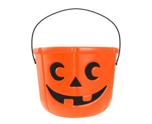 Wiaderko ma słodycze Uśmiechnięta Dynia na Halloween 18 cm x 14 cm