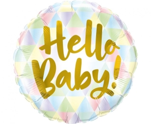 Balon foliowy Hello Baby okrągły 18 cali