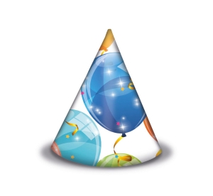 Czapeczki papierowe Sparkling Balloons 6 szt