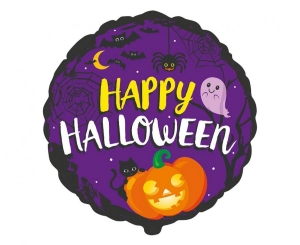 Balon foliowy 18 cali - Happy Halloween pakowany