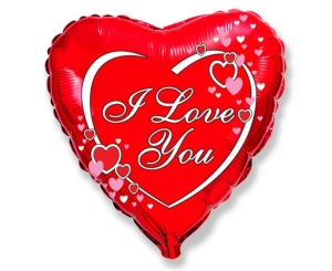 Balon foliowy 18 cali - I love you - red pakowany