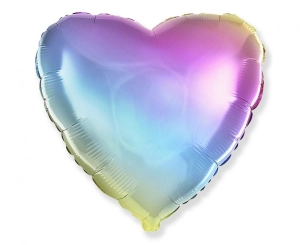Balon foliowy 18 cali - Serce (gradient pastelowy) pakowany