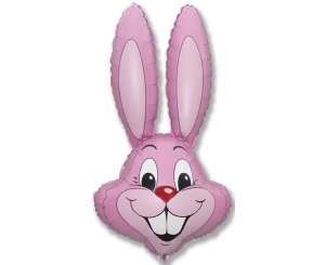 Balon foliowy 24 cale - Rabbit (jasnoróżowy) pakowany