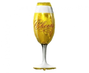 Balon foliowy Kieliszek złoty "Cheers" 22x73cm