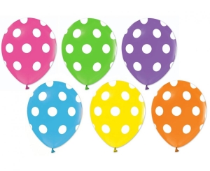 Balony 12" pastel mix groszki 50 szt