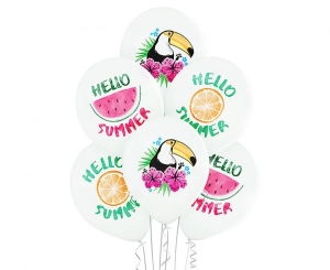 Balony Belbal 12 cali D11 "Hello Summer" białe 6szt.