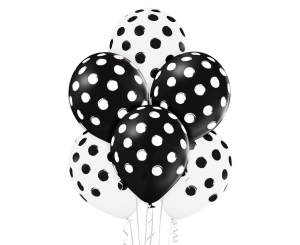 Balony Belbal 12 cali D11 pędzel w groszki 6szt.