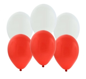 Balony czerwone i białe licencja PZPN/ 10 szt