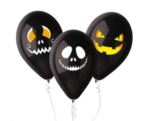 Balony Gemar 12 cali pastel premium "halloweenowe twarze" 3szt.