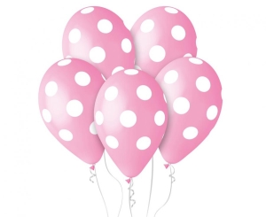 Balony Premium Grochy jasnoróżowe 12"/ 5 szt