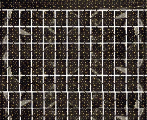 Kurtyna Kwadrat-gwiazdki metaliczna czarna 100x200 cm