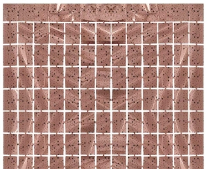 Kurtyna Kwadrat-gwiazdki metaliczna różowo-złota 100x200 cm