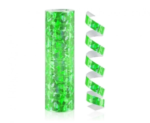 Serpentyna holograficzna bez etykiety - 4 m zielona / 1 szt