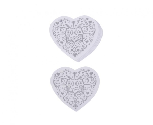 Zawieszka elegancka Vintage Romance biało-srebrna 10 szt