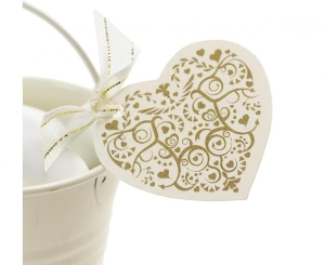 Zawieszka elegancka Vintage Romance biało-złota 10 szt