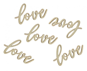 Konfetti drewniane Love 6x3 cm 18 szt