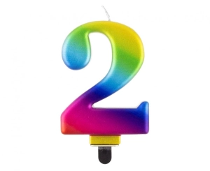 Świeczka cyferka 2 Galaxy 8 cm