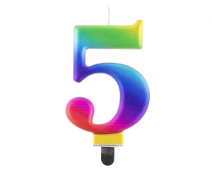 Świeczka cyferka 5 Galaxy 8 cm