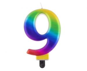Świeczka cyferka 9 Galaxy 8 cm