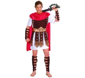 Strój dla dorosłych Gladiator (tunika z pancerzem peleryna nakładki na ręce i nogi) rozm. 56