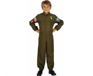 Strój dla dzieci Zielony Pilot (kombinezon) rozm.120/130 cm