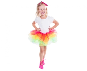 Strój dla dzieci "Tęczowa balerina" (opaska buty spódniczka)
