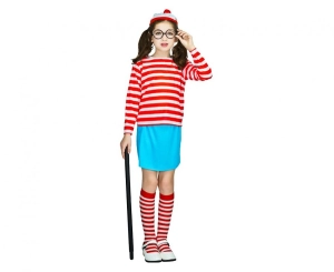Strój dla dzieci Ciekawska Dziewczynka (kapelusz okulary top spodnica pończochy) rozm. 110/120 cm