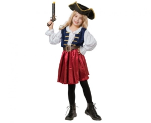 Strój dla dzieci Elegancka Piratka (kapelusz sukienka pasek) rozm. 110/120 cm