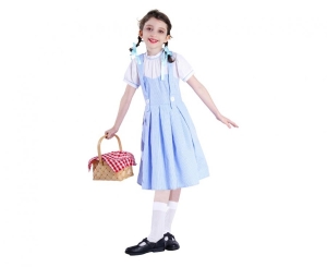 Strój dla dzieci Niebieska dziewczynka (sukienka wstążki do włosów 2 szt) rozm. 130/140 cm