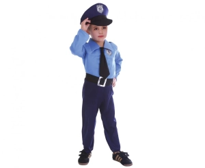 Strój dla dzieci Policjant (koszula krawat kapelusz) rozm. 110/120 cm