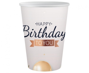 Kubeczki pap. Happy Birthday 250 ml 6 szt BB