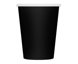 Kubeczki pap. jednokolorowe czarne 250 ml 6 szt