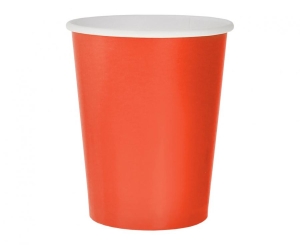 Kubeczki pap. jednokolorowe czerwone 250ml 14 szt