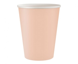 Kubeczki pap. jednokolorowe jasnoróżowe 250 ml 6 szt