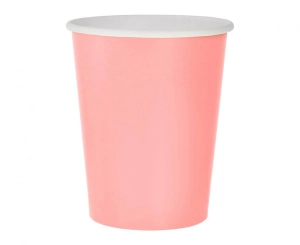 Kubeczki pap. jednokolorowe jasnoróżowe 250ml 14 szt