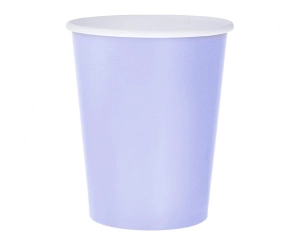 Kubeczki pap. jednokolorowe lawendowe 250ml 14 szt