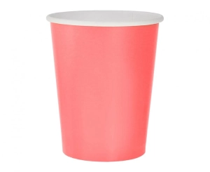Kubeczki pap. jednokolorowe różowe 250ml 14 szt