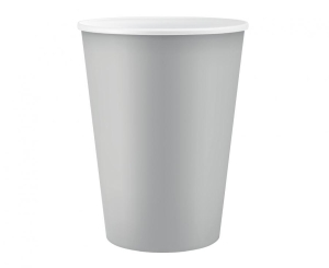 Kubeczki pap. jednokolorowe srebrne 250ml 6szt.