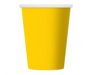 Kubeczki pap. jednokolorowe żółte 250 ml 6 szt