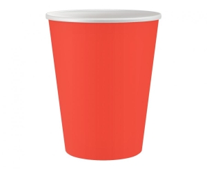 Kubeczki pap. jednokolorowe czerwone 250 ml 6 szt