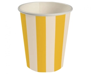 Kubeczki pap. Paski (żółty-beżowy) 250 ml 6 szt
