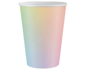 Kubeczki papierowe tęczowe 266 ml 6 szt