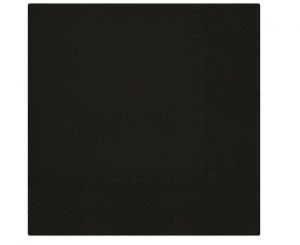Serwetki PAW gładkie jednokolorowe Black 33 xm x 33 cm 20 szt