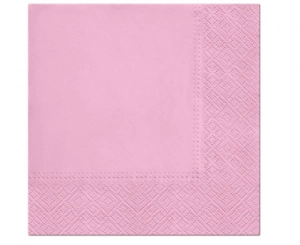 Serwetki PAW gładkie jednokolorowe Rosa 33 xm x 33 cm 20 szt