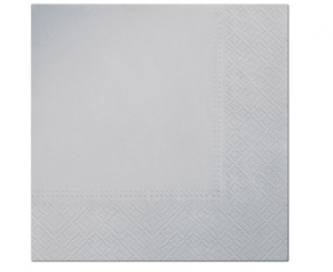Serwetki PAW gładkie jednokolorowe srebrne 33 xm x 33 cm 20 szt