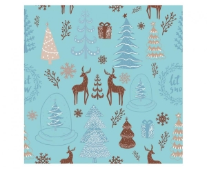 Serwetki Hello Winter j. niebieskie 33 cm x33 cm 20 szt