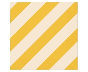 Serwetki pap. Paski (żółty-beżowy) 33 cm x 33 cm 20 szt