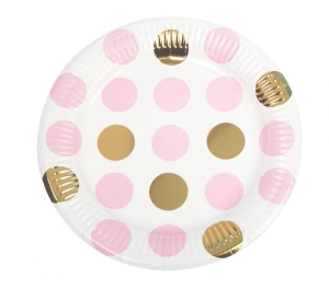 Talerzyki papierowe "Pattern Works - Plate Pink Dots" 23 cm 8 szt