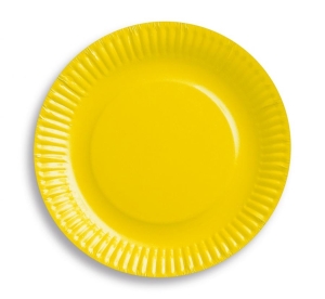 Talerzyki papierowe jednokolorowe żółte 18 cm 6 szt
